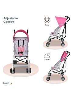 Nurtur Multicolour Lightweight Rex Buggy Stroller With Compact Foldable Canopy, Shoulder Strap For 6-36 Months  - Image 3