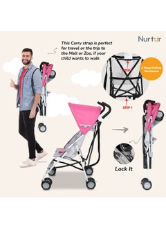 Nurtur Multicolour Lightweight Rex Buggy Stroller With Compact Foldable Canopy, Shoulder Strap For 6-36 Months  - Image 5