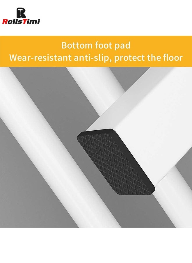 RollsTimi  Garment Rack，Freestanding Hanger Double Pole Multi-functional Bedroom Clothing Rack, White  - Image 5
