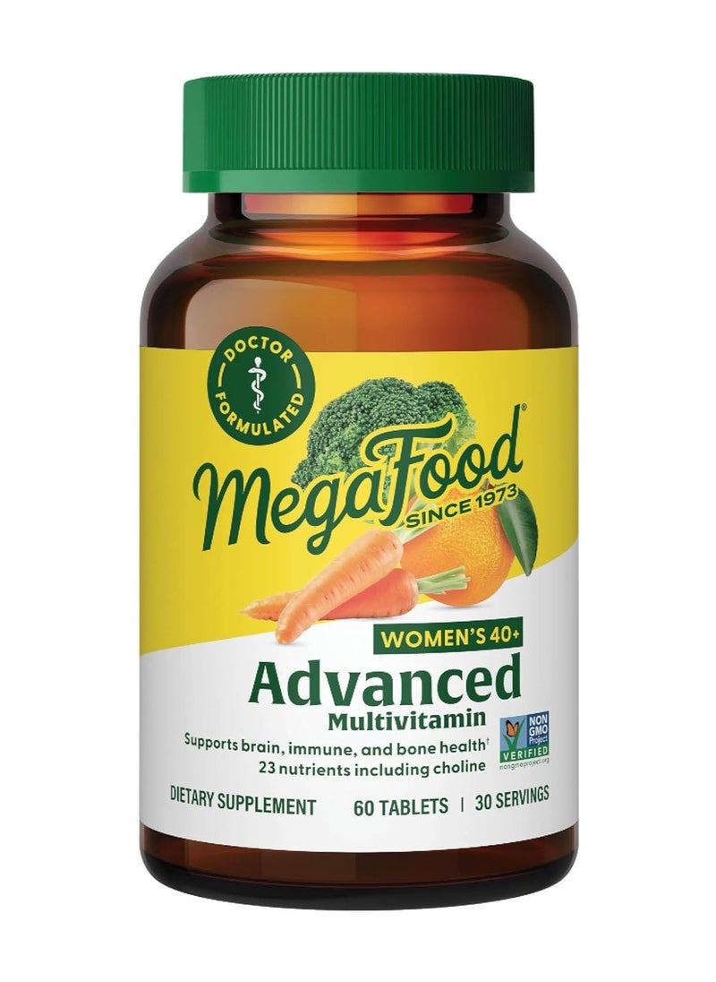 MegaFood MegaFood Women's 40+ Advanced Multivitamin Suppots Brain,Immune and bone health 23 nutrients including choline Dietary Supplement - 60 Tabs (30 servings)  - Image 1