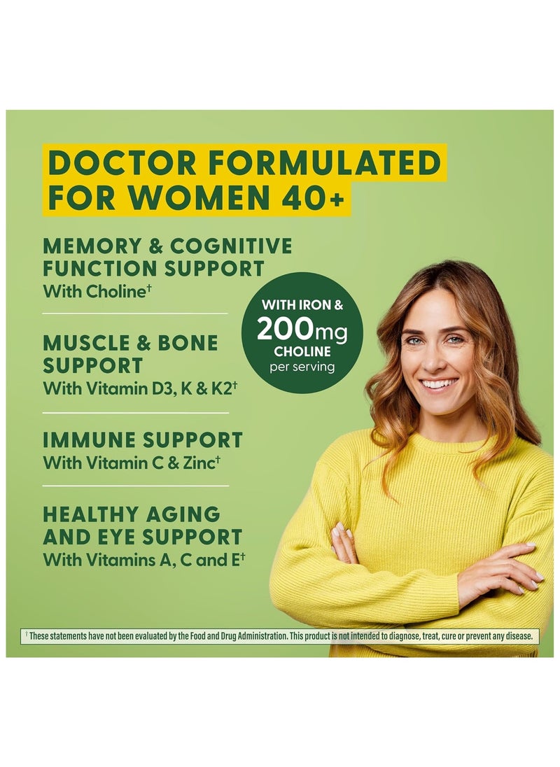 MegaFood MegaFood Women's 40+ Advanced Multivitamin Suppots Brain,Immune and bone health 23 nutrients including choline Dietary Supplement - 60 Tabs (30 servings)  - Image 5