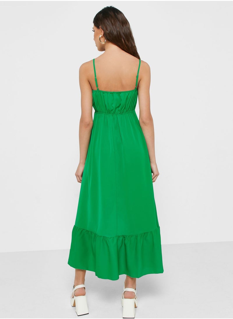 Ginger - Strappy Midi Dress with Ruffle Hem - Image 1