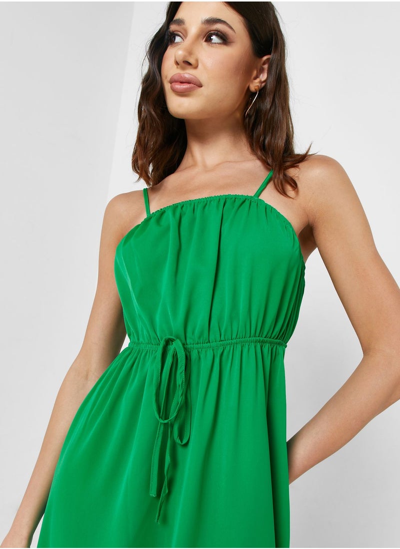 Ginger - Strappy Midi Dress with Ruffle Hem - Image 1
