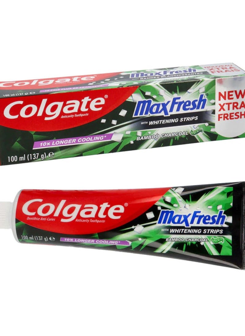 Colgate - Colgate Max Fresh Toothpaste With Whitening Strips Bamboo Charcoal Toothpaste 100 Ml - Image 1
