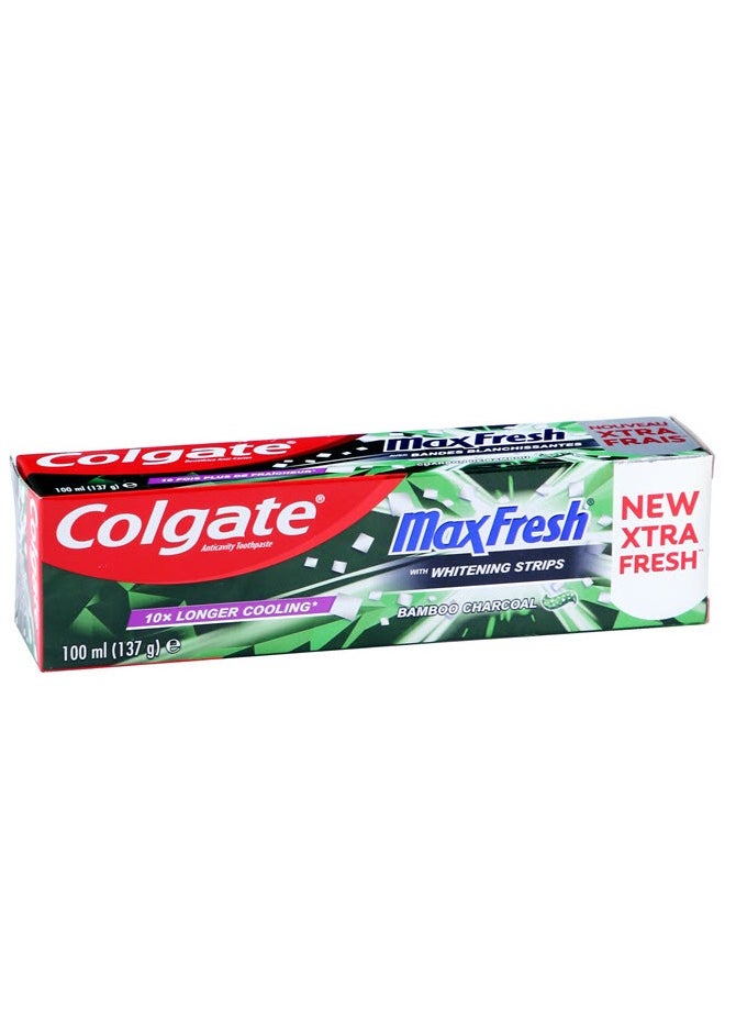 Colgate - Colgate Max Fresh Toothpaste With Whitening Strips Bamboo Charcoal Toothpaste 100 Ml - Image 1