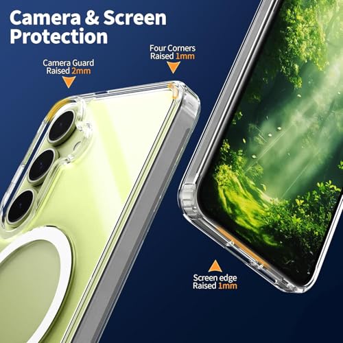 DIZORO Magnetic for Samsung A16 5G Case Clear [Compatible with MagSafe][Anti-Yellowing][Built-in 4 Airbags][Military Grade Protection][Shockproof Slim] Samsung A16 Phone Back Cover (Clear) - Image 4