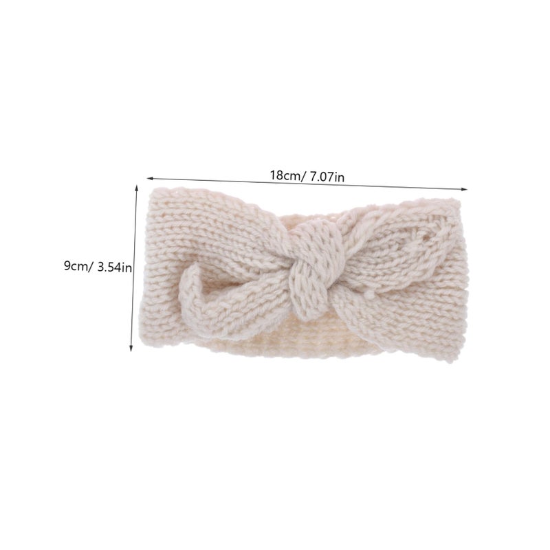 Knitted Baby Headband Set For Boys And Girls 2 Pack Beige - Image 3