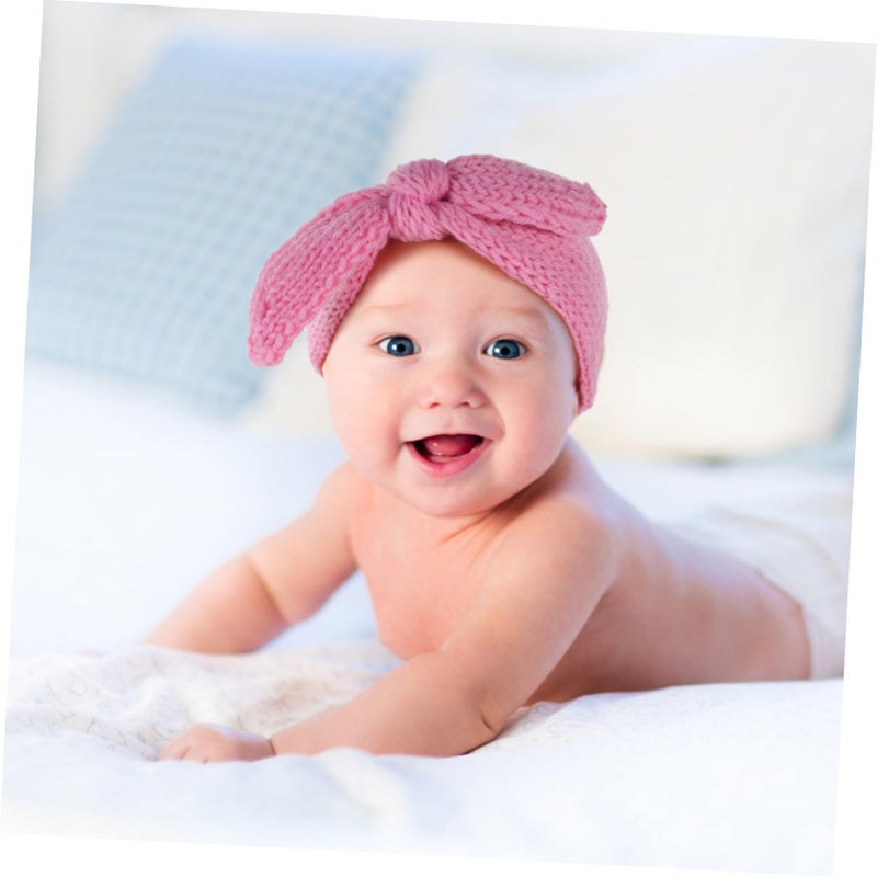 Knitted Baby Headband Set For Boys And Girls 2 Pack Beige - Image 4