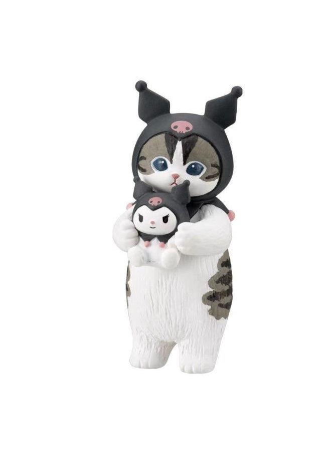 [2472 Collection] Japanese Qitan Cat Gashapon Fushandi Ugly Fish Cute Cartoon Cat Blind Box Hand-made Table-Colour:Designated Model-cat Hug Kurome [with Box]