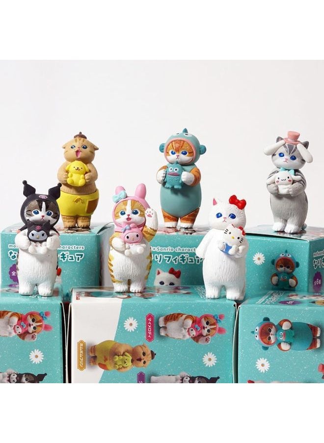 [2472 Collection] Japanese Qitan Cat Gashapon Fushandi Ugly Fish Cute Cartoon Cat Blind Box Hand-made Table-Colour:Designated Model-cat Hug Kurome [with Box]