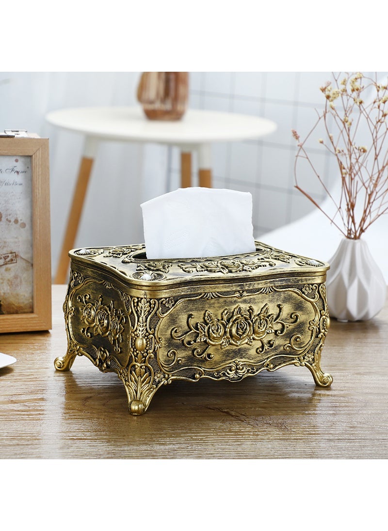 18*12*9 Home Phnom Penh Small Napkin Tissue Box Paper Box Creative Acrylic Desktop Plastic Paper Box Brass