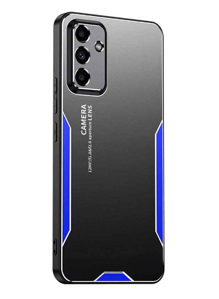 Color Fans For Samsung Galaxy A55 5G Cell Phone Case Matte Aluminium Alloy+TPU+PC Anti-fingerprint Back Shell - Blue  - Image 1