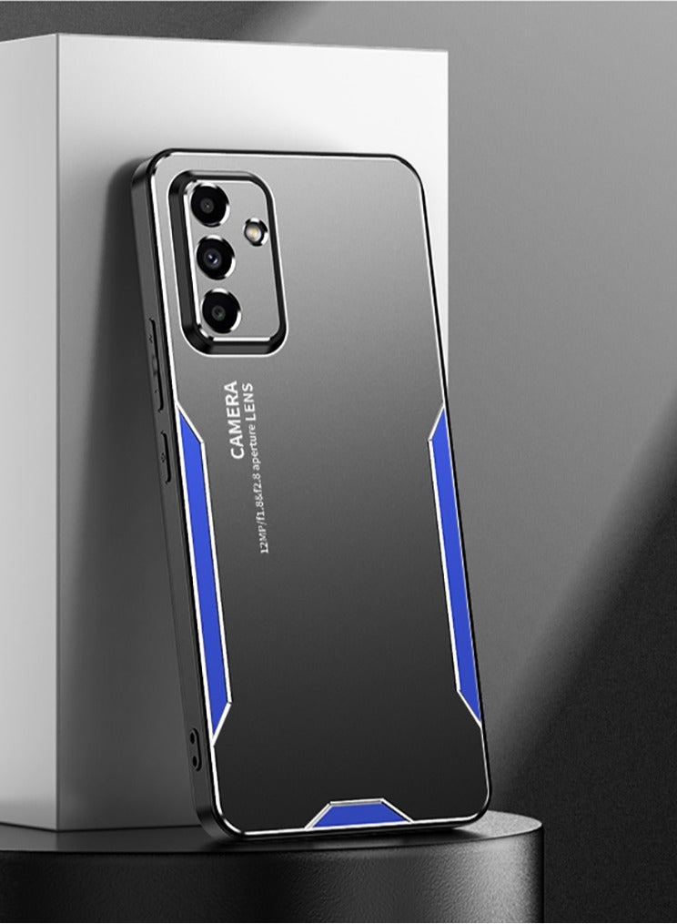 Color Fans For Samsung Galaxy A55 5G Cell Phone Case Matte Aluminium Alloy+TPU+PC Anti-fingerprint Back Shell - Blue  - Image 3