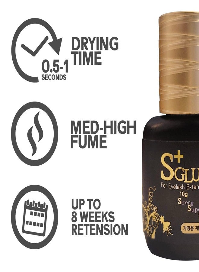 Amber Lash S Glue Plus 10ml, Eyelash Extension Adhesive for Professional Use, Black Color with Strong 8 Weeks Retention, 0.5 Second Dry, Works Wide Range of Temperature and Humidity (S Glue Plus) - Image 2