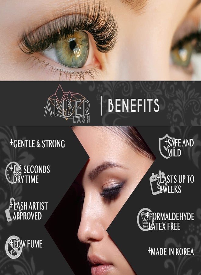 Amber Lash S Glue Plus 10ml, Eyelash Extension Adhesive for Professional Use, Black Color with Strong 8 Weeks Retention, 0.5 Second Dry, Works Wide Range of Temperature and Humidity (S Glue Plus) - Image 4