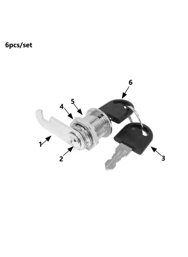 6pcs Set 16mm Tongue Lock Round Mailbox Cabinet File Box Drawer Office Lock Core - Image 1