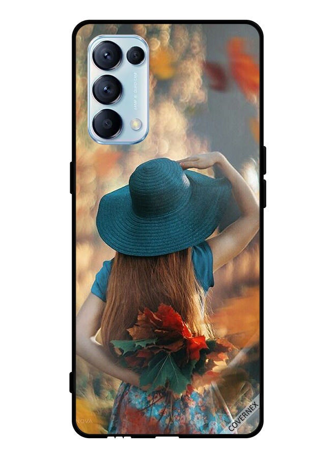 Covernex Protective Case Cover For Oppo Reno5 Pro 5G Hat Girl Hiding Love Leaves - Image 1