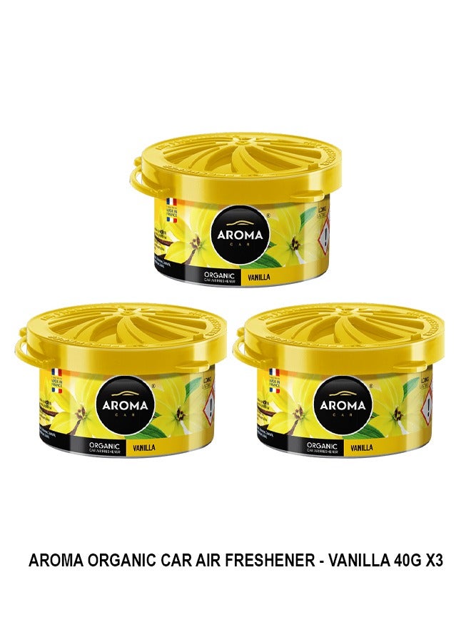 أروما معطر جو عضوي للسيارة - فانيليا 40 جرام × 3 - Image 1