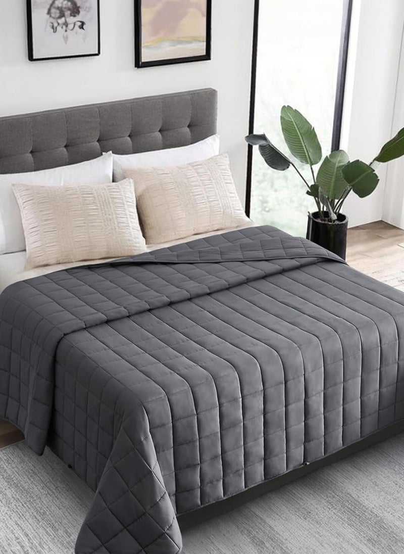 Sharpdo All-Cotton Dark Gray Gravity Blanket, Soothing Sleep, Relieving Stress, Suitable for All Seasons, 15 Pounds  - Image 3