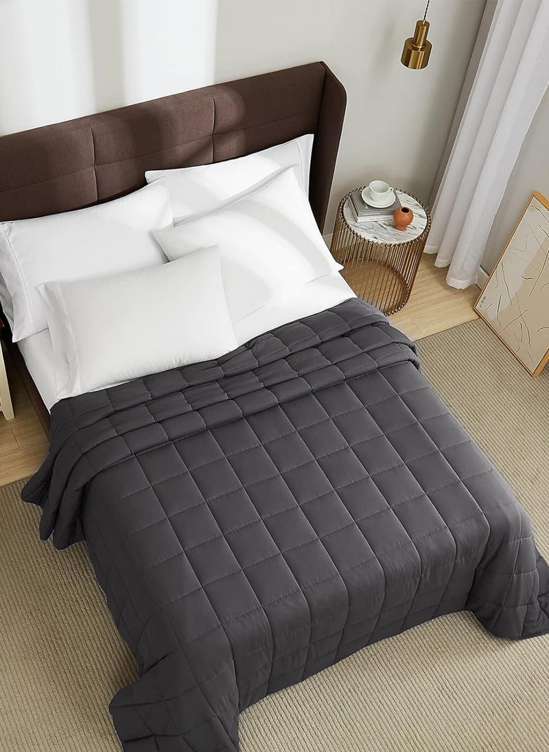 Sharpdo All-Cotton Dark Gray Gravity Blanket, Soothing Sleep, Relieving Stress, Suitable for All Seasons, 15 Pounds  - Image 2