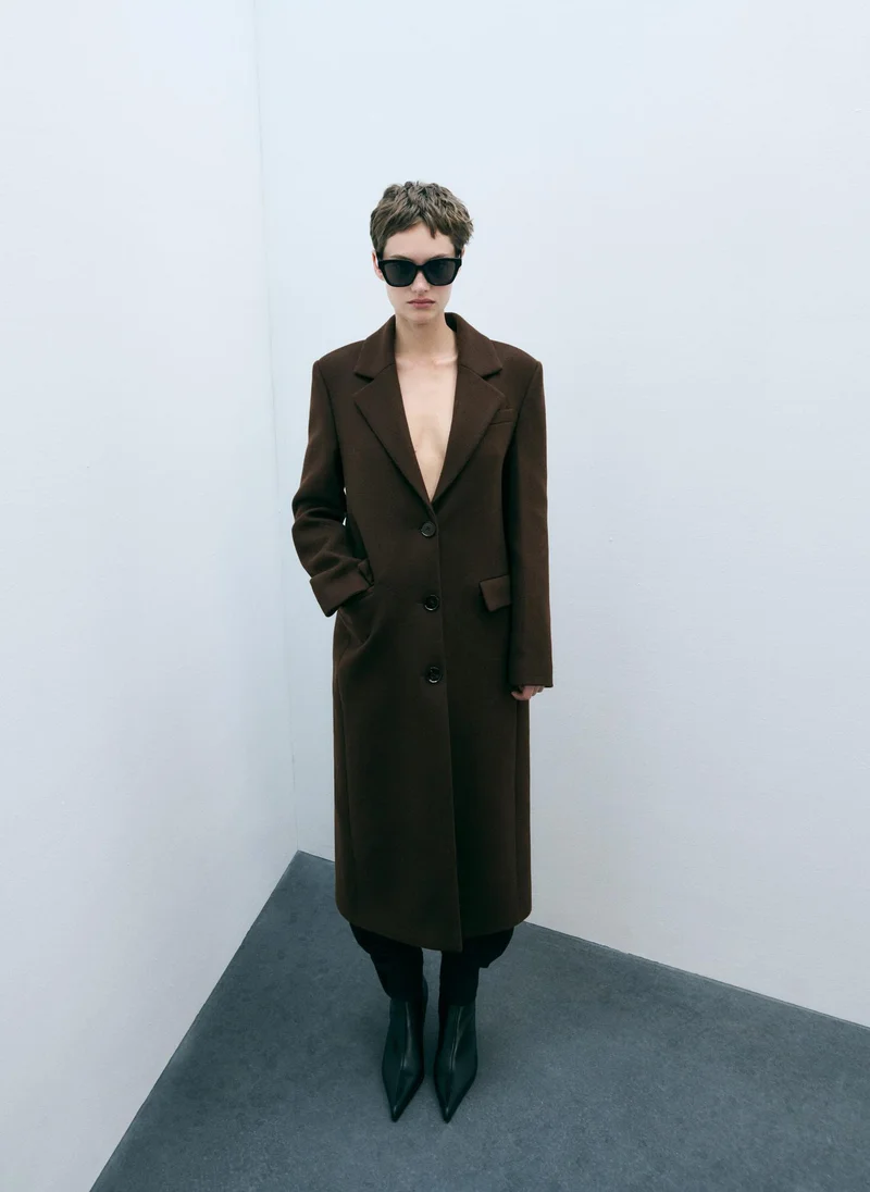 MANGO Structured Wool Coat