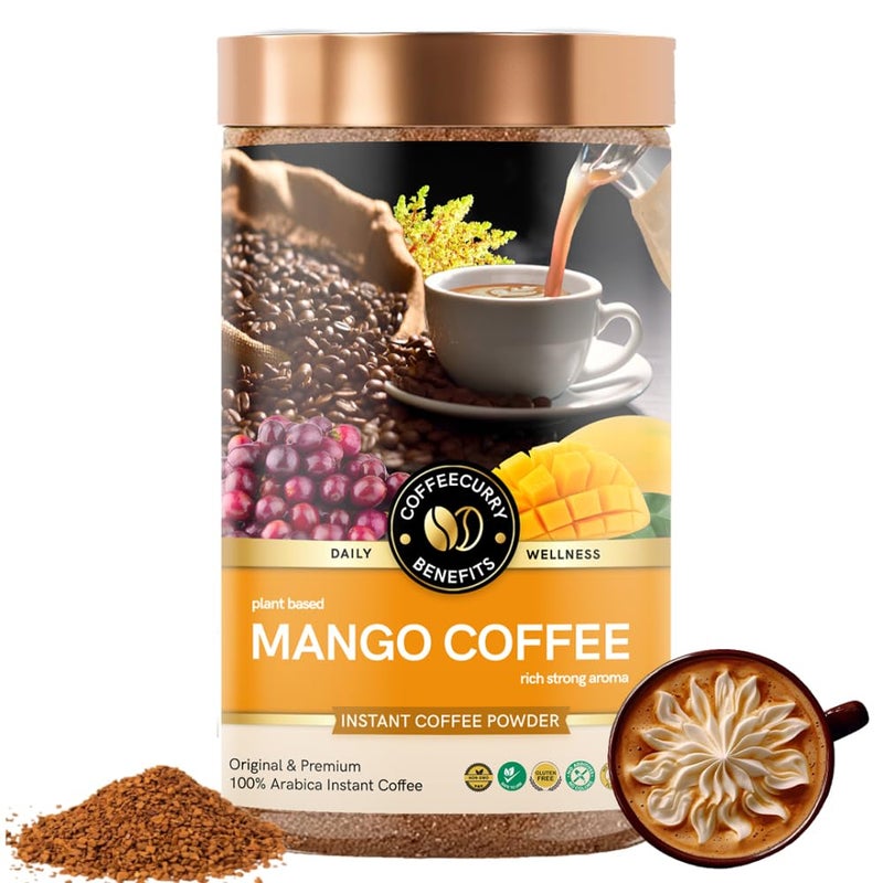COFFEECURRY Mango Instant Coffee Powder (50 Grams) - Instant Hot & Cold Coffee | Premium Arabica Coffee Powder for Refreshing Experience - Image 1