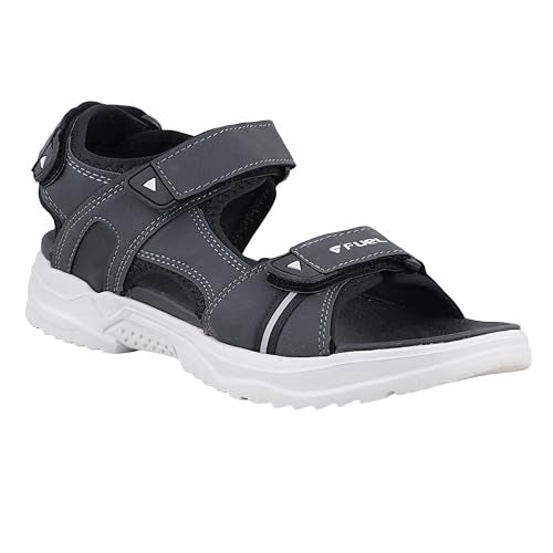FUEL Combat-03 Breathable, Shock-Absorbing Sports Sandals for Men Adjustable Velcro with Grip Sole (10UK,Grey) - Image 2