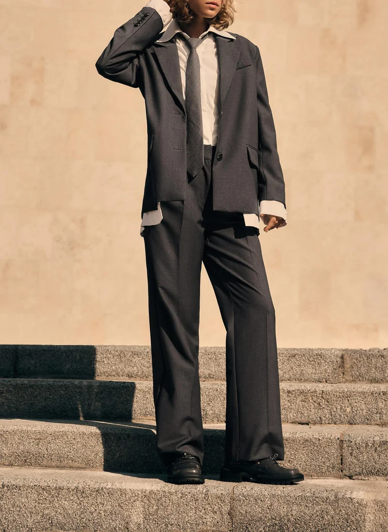 Lichi Oversize jacket with imitation shirt