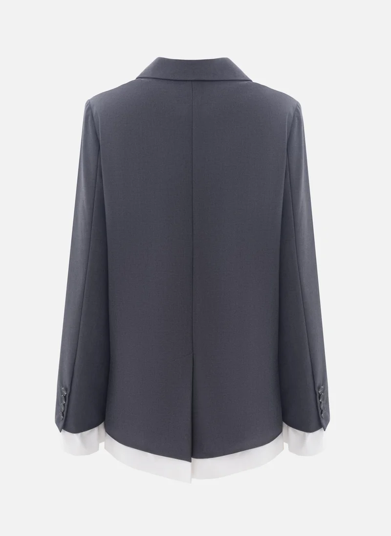 Lichi  Oversize jacket with imitation shirt for Women | Best Price UAE