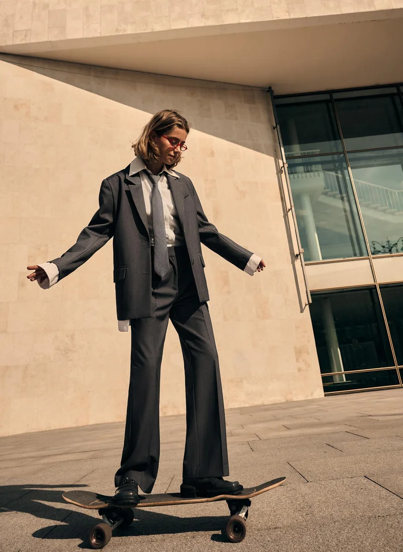 Lichi  Oversize jacket with imitation shirt for Women | Best Price UAE
