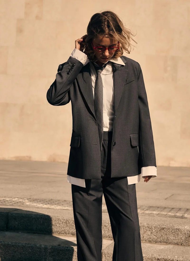 Lichi  Oversize jacket with imitation shirt for Women | Best Price UAE