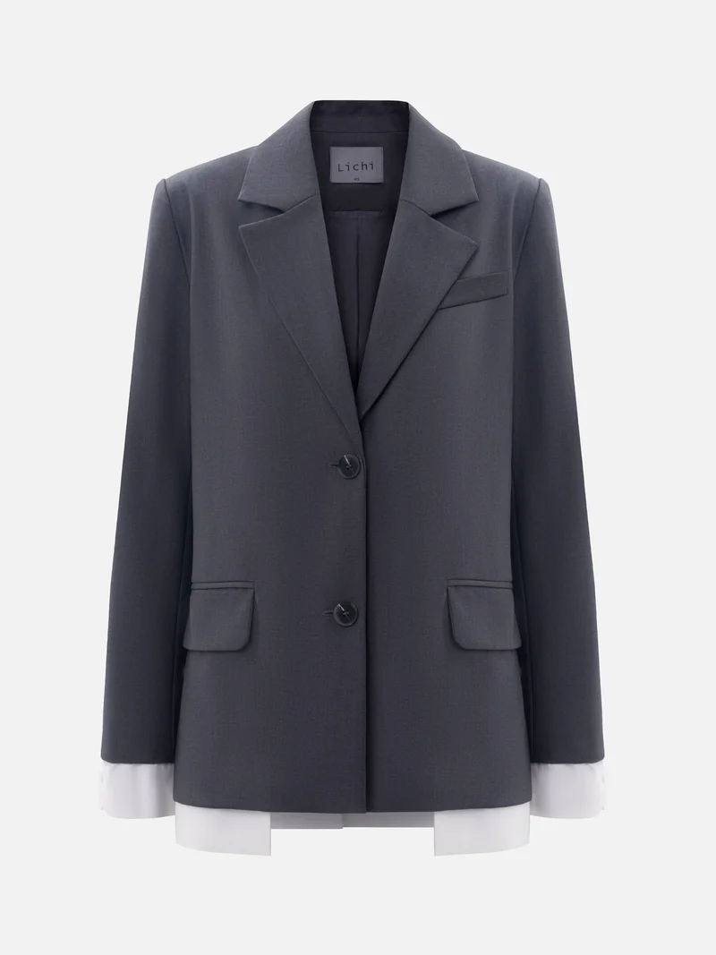 Lichi Oversize jacket with imitation shirt