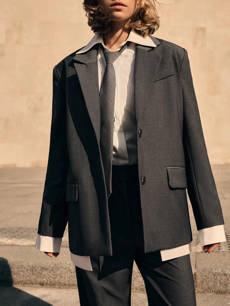 Lichi Oversize jacket with imitation shirt