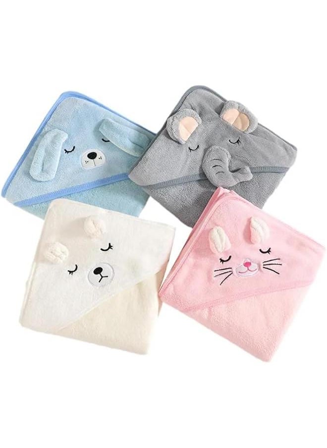 HOOKOR Hooded Baby Towels for Newborn 80cm*80cm, Coral Velvet Soft Absorbent Baby Bath Towel with Hood for Babies, Infant, Toddler and Kids, Soft and Absorbent Newborn Essential (Blue)  - Image 3