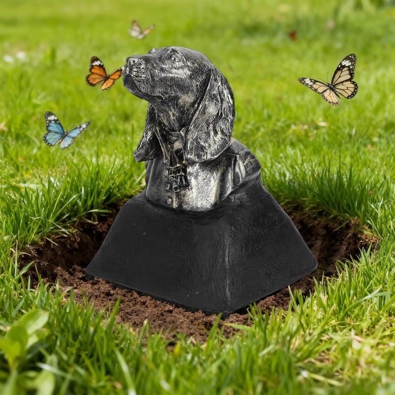 MAVIS LAVEN Dog Memorial Headstone, Personalized Pet Grave Marker with Dog Head Statue, for Garden Yard - Image 3