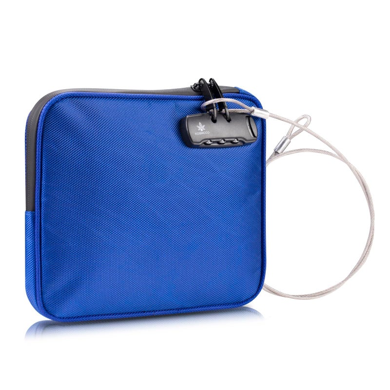 KOSMCCO Beach Locking Bag, 9x7.5 Inch Portable Safe for Phone, Wallet, Keys | Anti-Theft Locking Travel Pouch for Pool, Vacation (Blue) - Image 1
