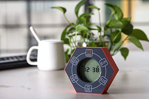Znewtech Hexagon Rotating Productivity Clock, Pomodoro Timer with 5,15, 30, 45, 60 Minute Presets, Timer for People with ADHD (Orange) - Image 4