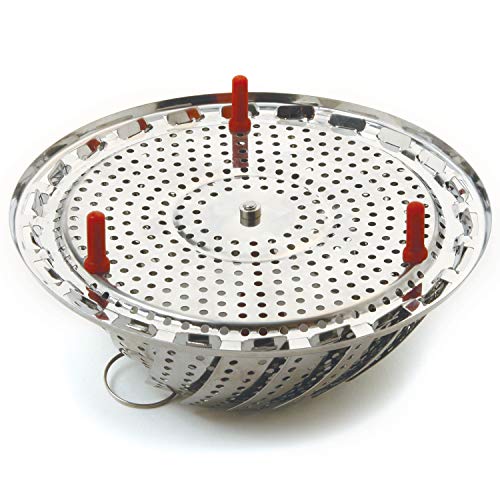 Norpro Large Vegetable Steamer with Detachable Silicone Post, Red, One Size, As Shown - Image 3