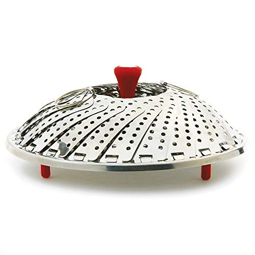 Norpro Large Vegetable Steamer with Detachable Silicone Post, Red, One Size, As Shown - Image 1