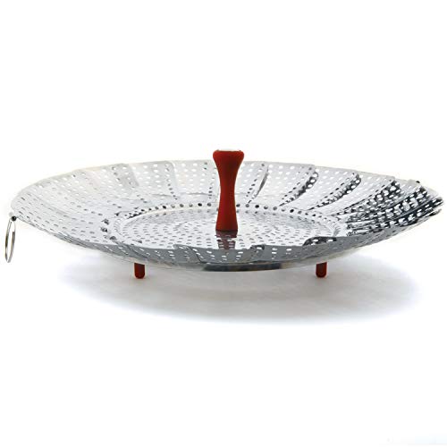 Norpro Large Vegetable Steamer with Detachable Silicone Post, Red, One Size, As Shown - Image 2
