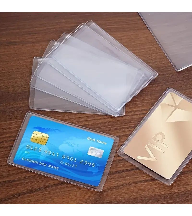 13Pcs Textured Glossy PVC Card Sleeves Waterproof Magnetic Holders - Image 1