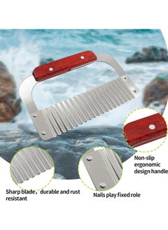 Oasisgalore Crinkle Cutter Stainless Steel Potato Slicer Heavy Duty Wavy Crinkle Cutting Chopping Tools  - Image 3