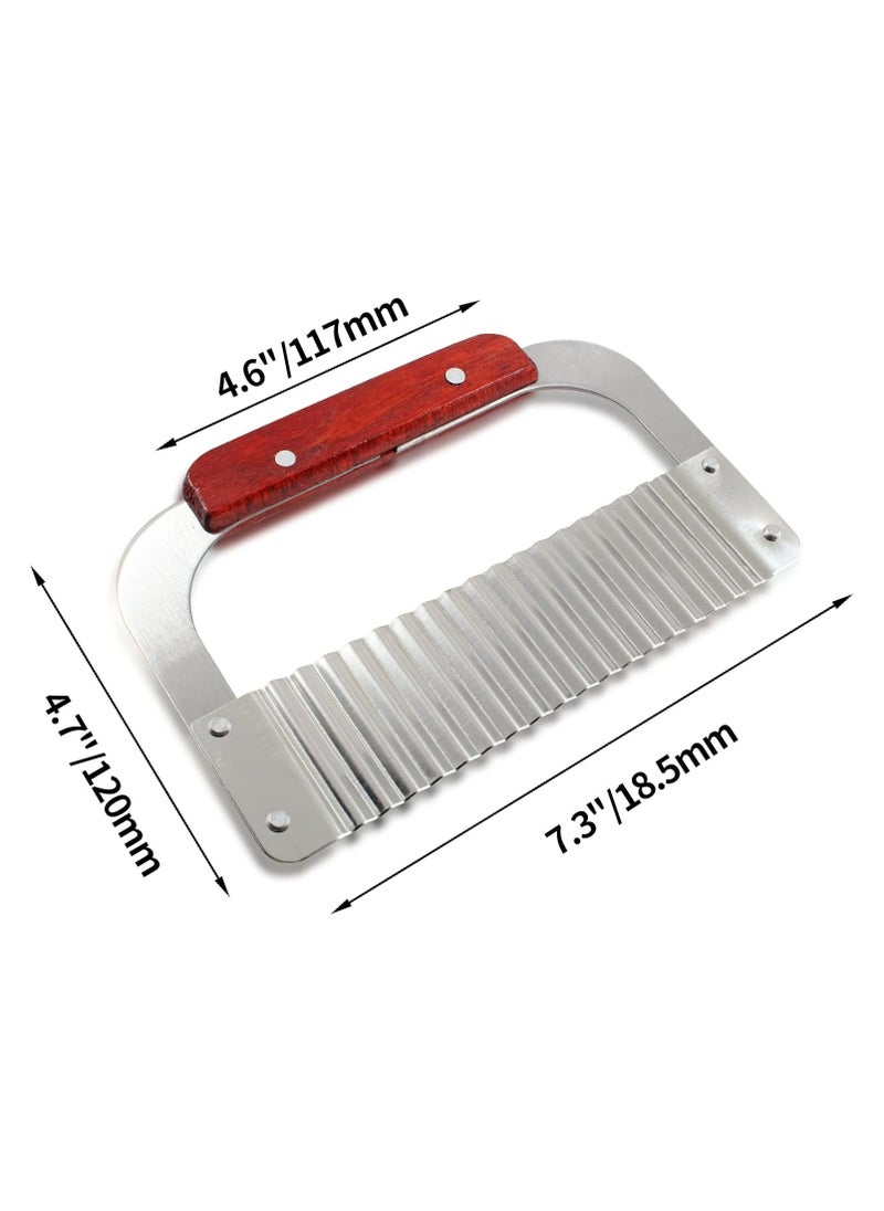 Oasisgalore Crinkle Cutter Stainless Steel Potato Slicer Heavy Duty Wavy Crinkle Cutting Chopping Tools  - Image 4