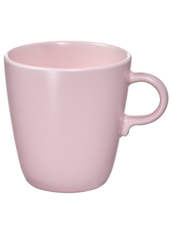 أيكيا مج إيكيا بلون وردي فاتح مطفي كوب خزف حجري أنيق بسعة 370 مل، تصميم عصري لمحبي القهوة والمشروبات الساخنة والباردة، آمن للميكروويف وغسالة الصحون - Image 2