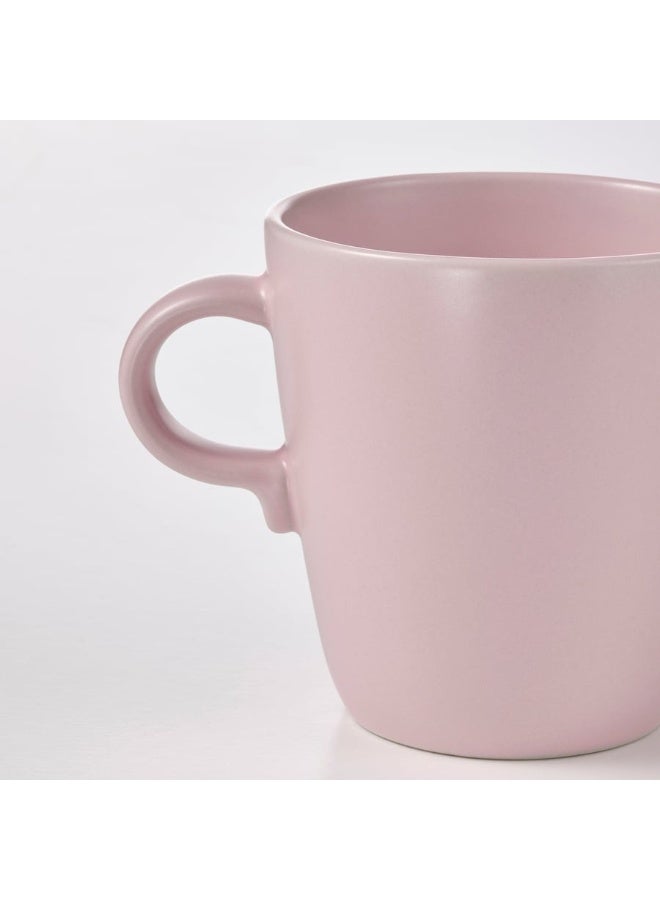 أيكيا مج إيكيا بلون وردي فاتح مطفي كوب خزف حجري أنيق بسعة 370 مل، تصميم عصري لمحبي القهوة والمشروبات الساخنة والباردة، آمن للميكروويف وغسالة الصحون - Image 3