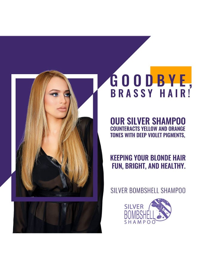 GK Hair Silver Bombshell Purple Shampoo (280ml/ 9.5 fl. oz) For Blonde Hair Toning Protection Orange Brassy Tones with Natural Oils  - Image 5