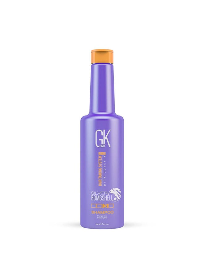 GK Hair Silver Bombshell Purple Shampoo (280ml/ 9.5 fl. oz) For Blonde Hair Toning Protection Orange Brassy Tones with Natural Oils  - Image 1