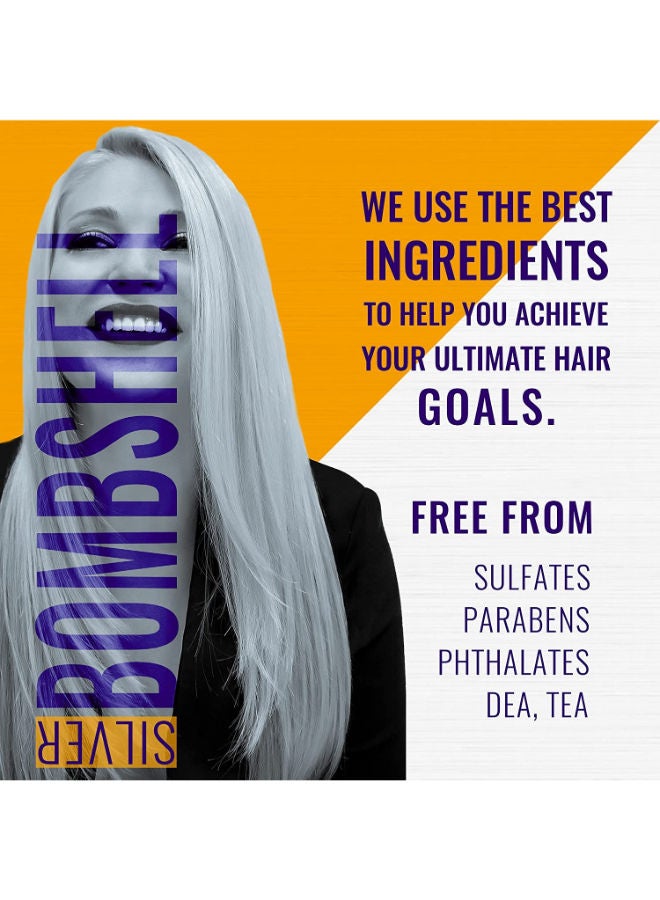 GK Hair Silver Bombshell Purple Shampoo (280ml/ 9.5 fl. oz) For Blonde Hair Toning Protection Orange Brassy Tones with Natural Oils  - Image 4
