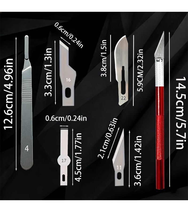 80 Piece Craft Carving Knife Set With 4 Knife Handles 75 Replacement Blades And 1 Ruler For Precision Detailed Carving - Image 2