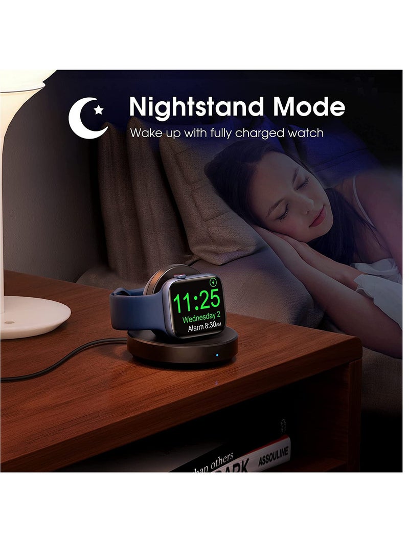 Watch Charger Stand for Apple, Portable Magnetic Charging Dock for iWatch, Wireless Charging Station with Apple Watch Series 7 SE 6 5 4 3 2, Support Nightstand Mode